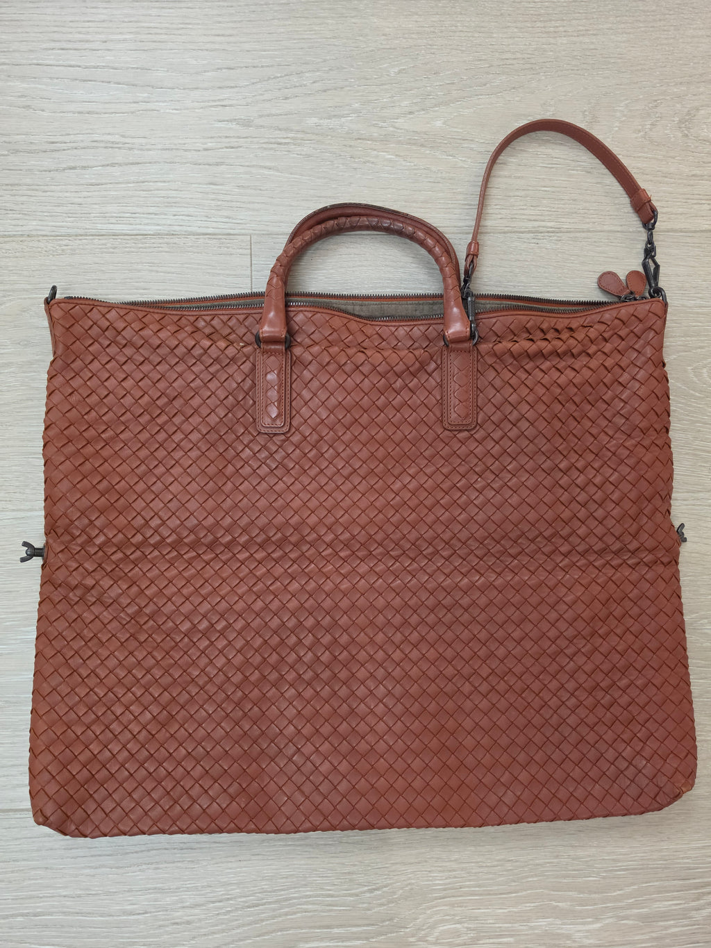 Bottega Veneta 3Way Tote Bag Brown With A Travel Mirror Pre Owned
