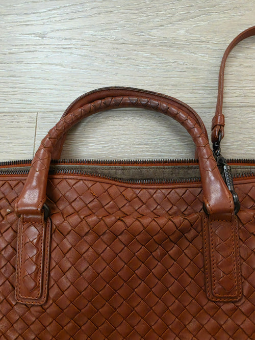 Bottega Veneta 3Way Tote Bag Brown With A Travel Mirror Pre Owned