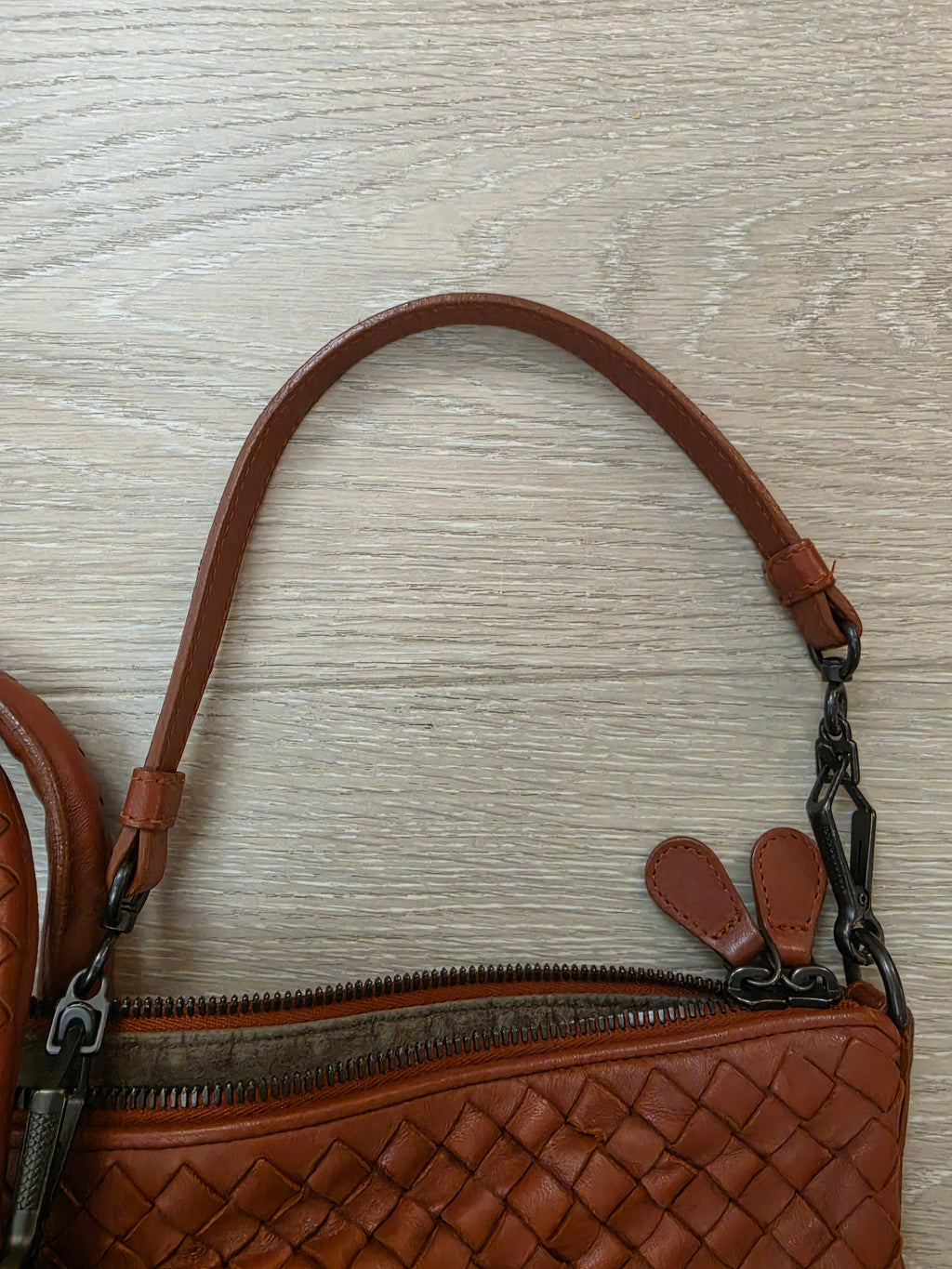 Bottega Veneta 3Way Tote Bag Brown With A Travel Mirror Pre Owned