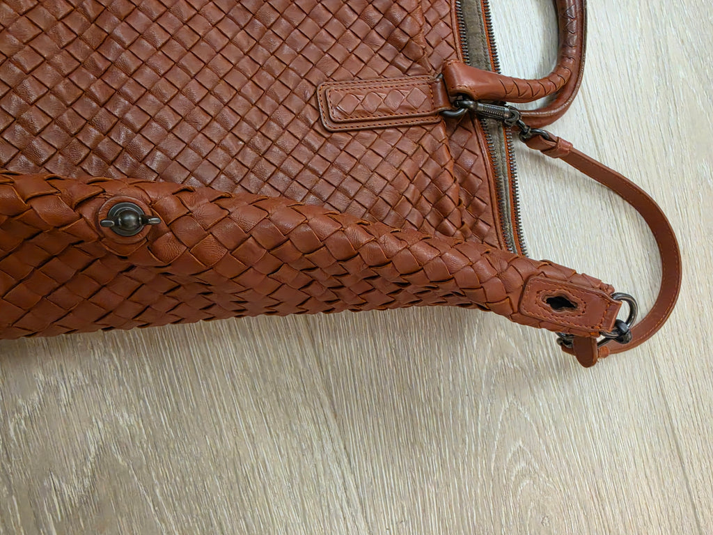 Bottega Veneta 3Way Tote Bag Brown With A Travel Mirror Pre Owned