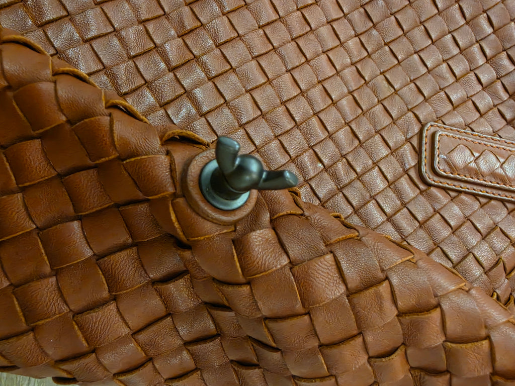 Bottega Veneta 3Way Tote Bag Brown With A Travel Mirror Pre Owned
