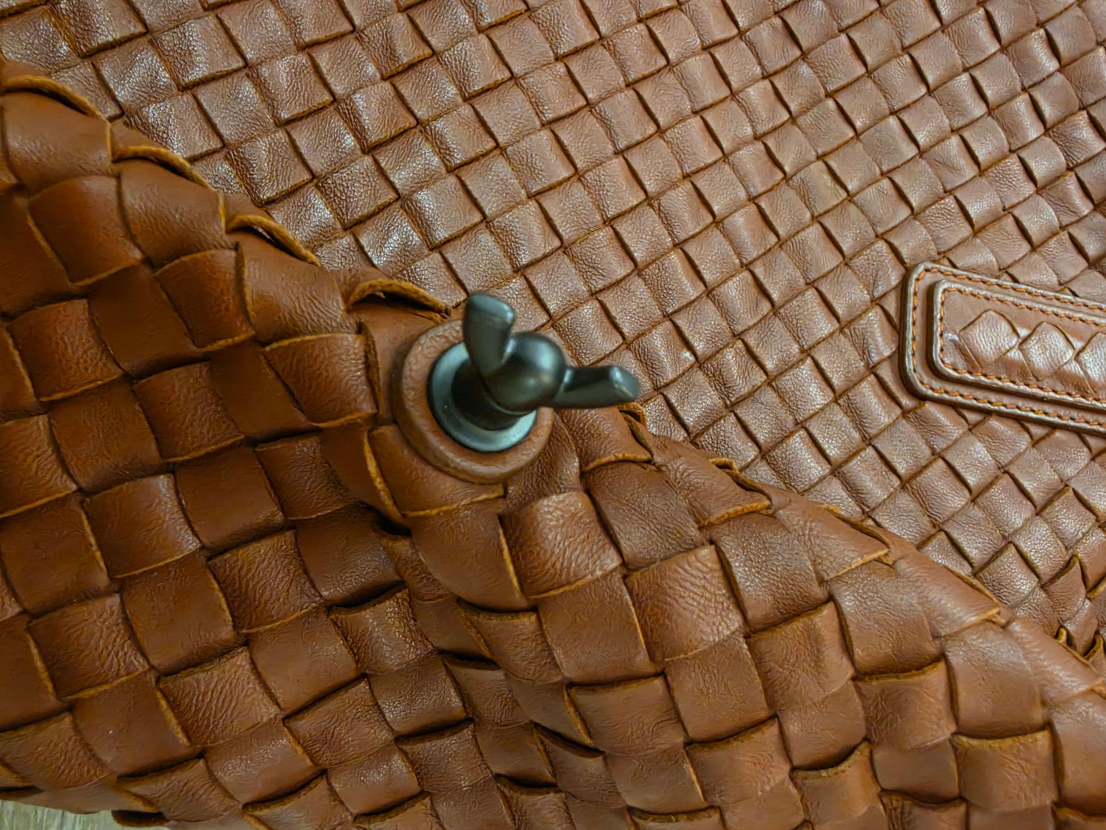 Bottega Veneta 3Way Tote Bag Brown With A Travel Mirror Pre Owned