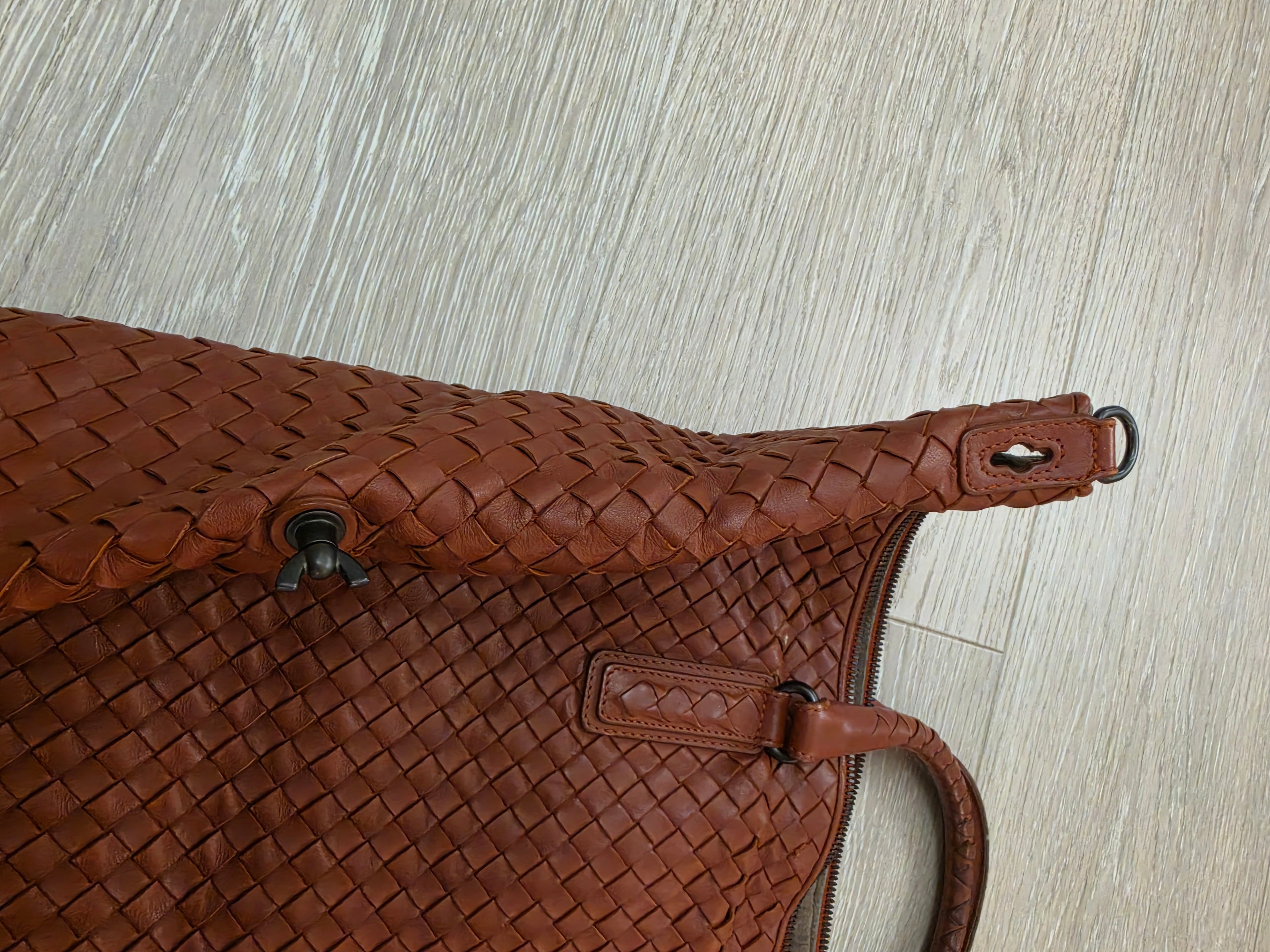 Bottega Veneta 3Way Tote Bag Brown With A Travel Mirror Pre Owned