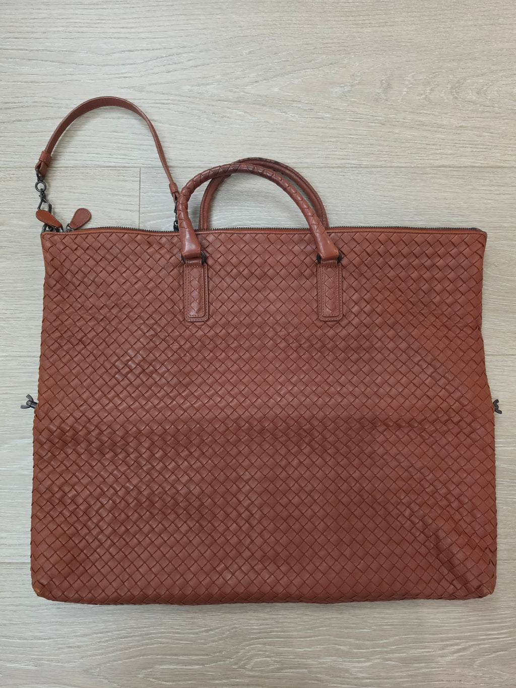 Bottega Veneta 3Way Tote Bag Brown With A Travel Mirror Pre Owned