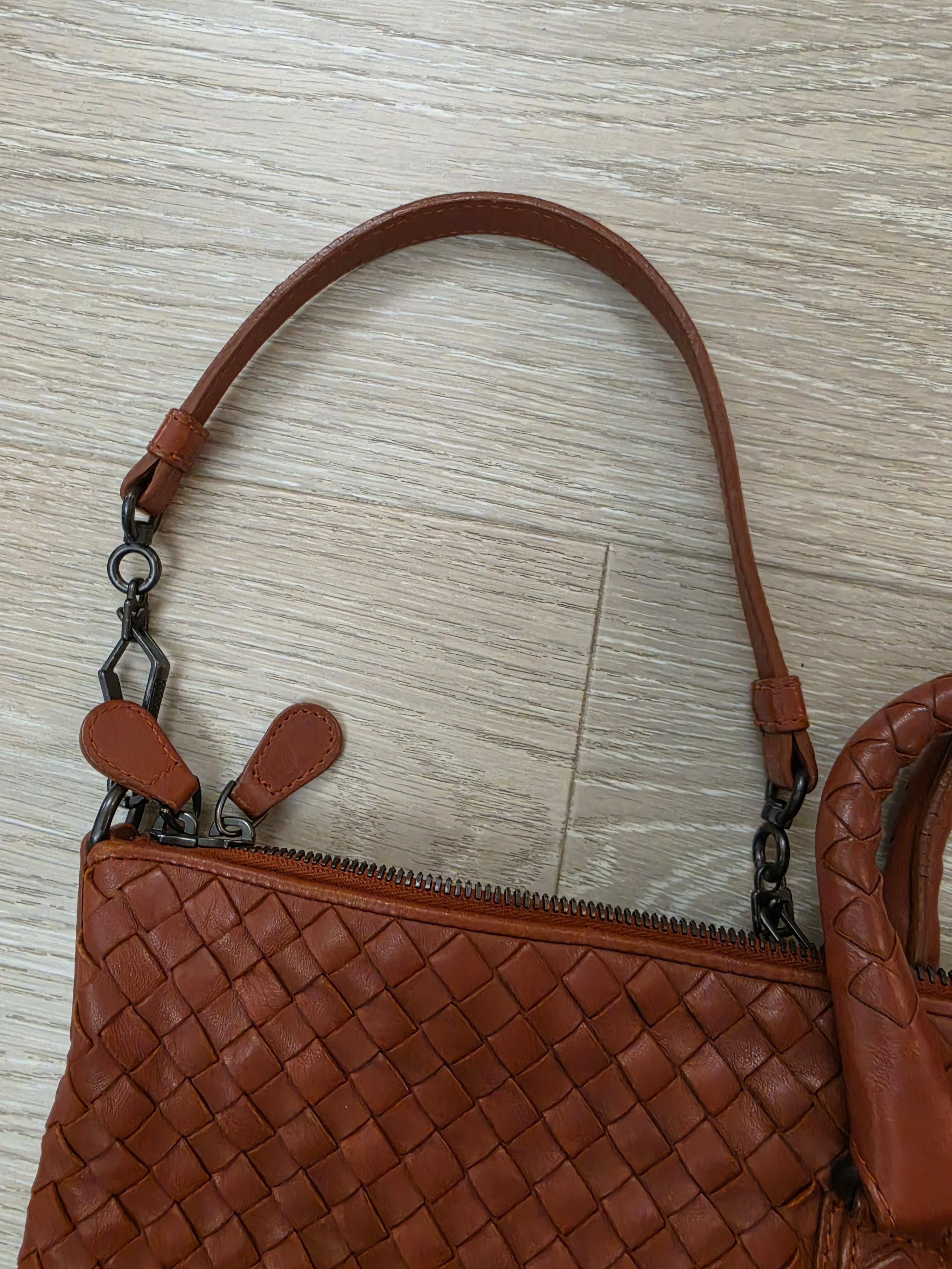 Bottega Veneta 3Way Tote Bag Brown With A Travel Mirror Pre Owned