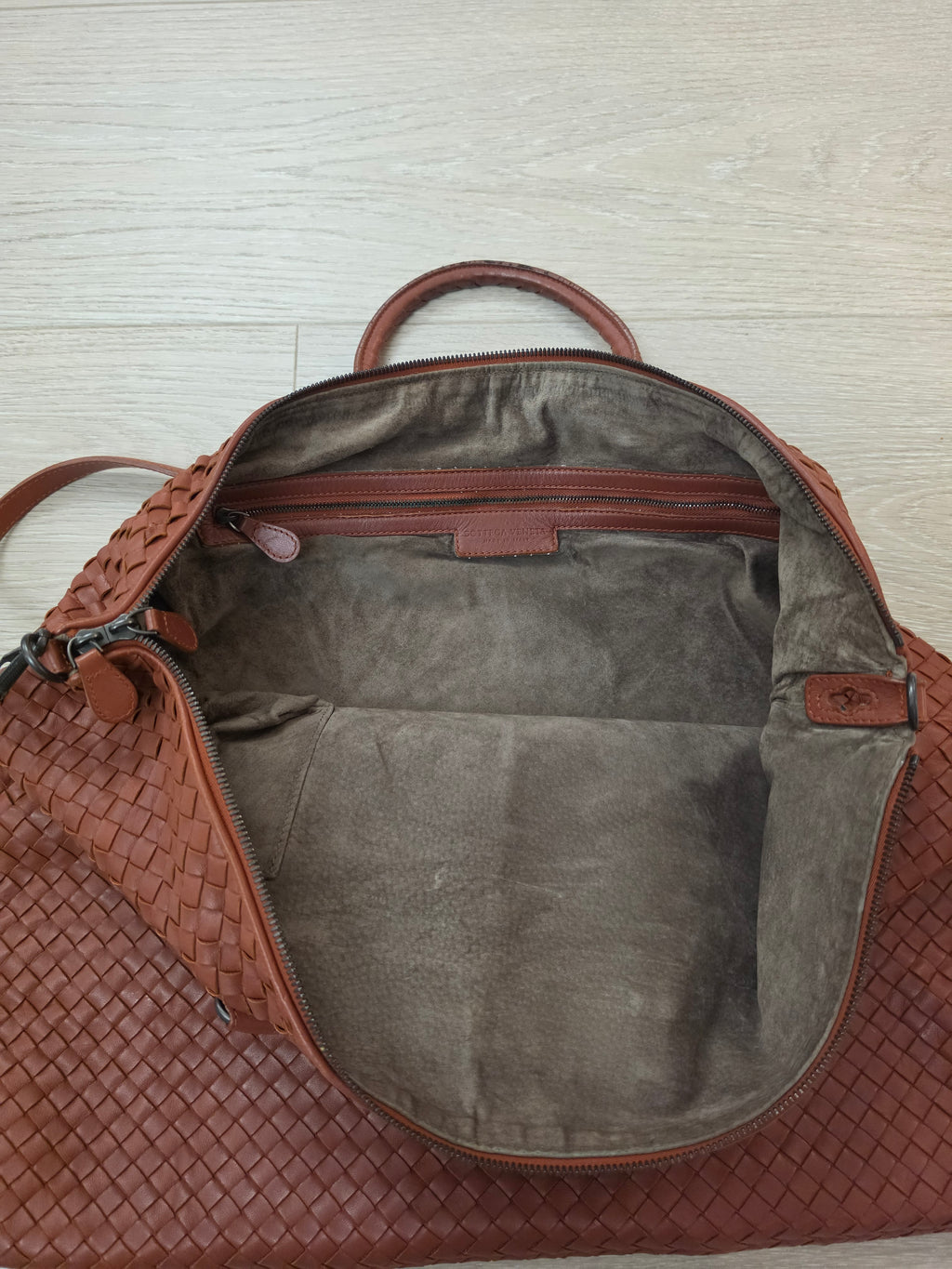 Bottega Veneta 3Way Tote Bag Brown With A Travel Mirror Pre Owned