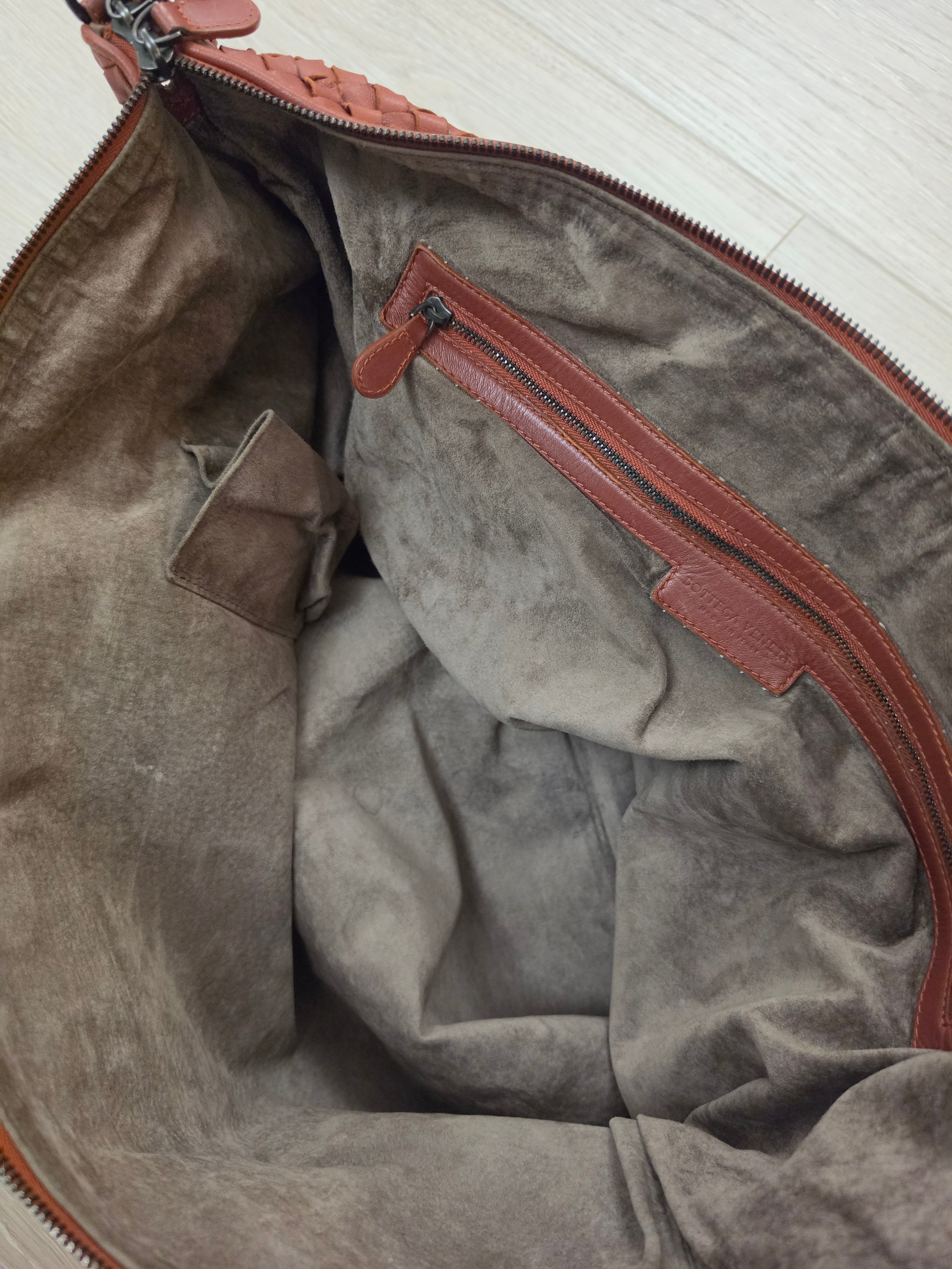 Bottega Veneta 3Way Tote Bag Brown With A Travel Mirror Pre Owned