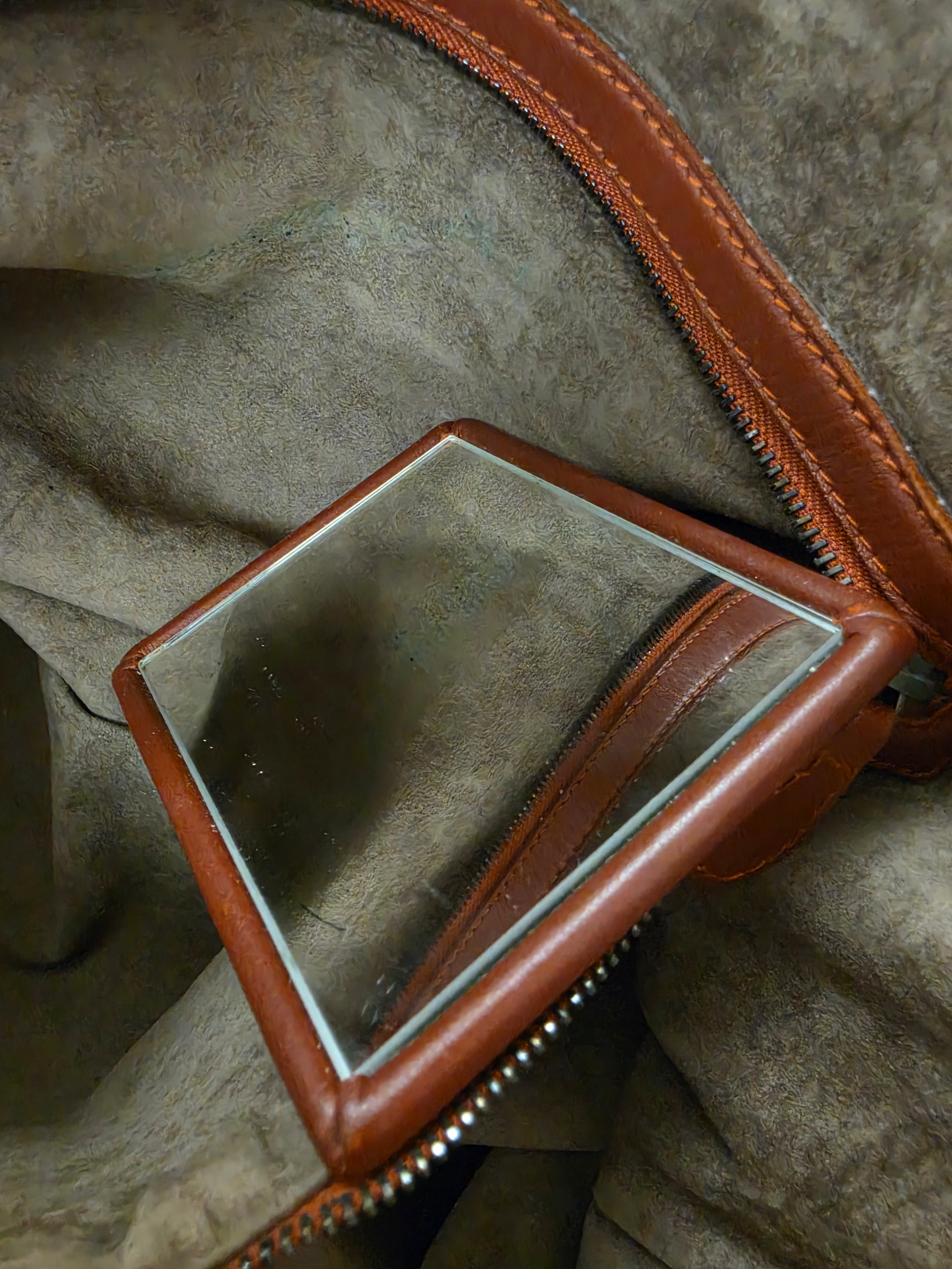 Bottega Veneta 3Way Tote Bag Brown With A Travel Mirror Pre Owned