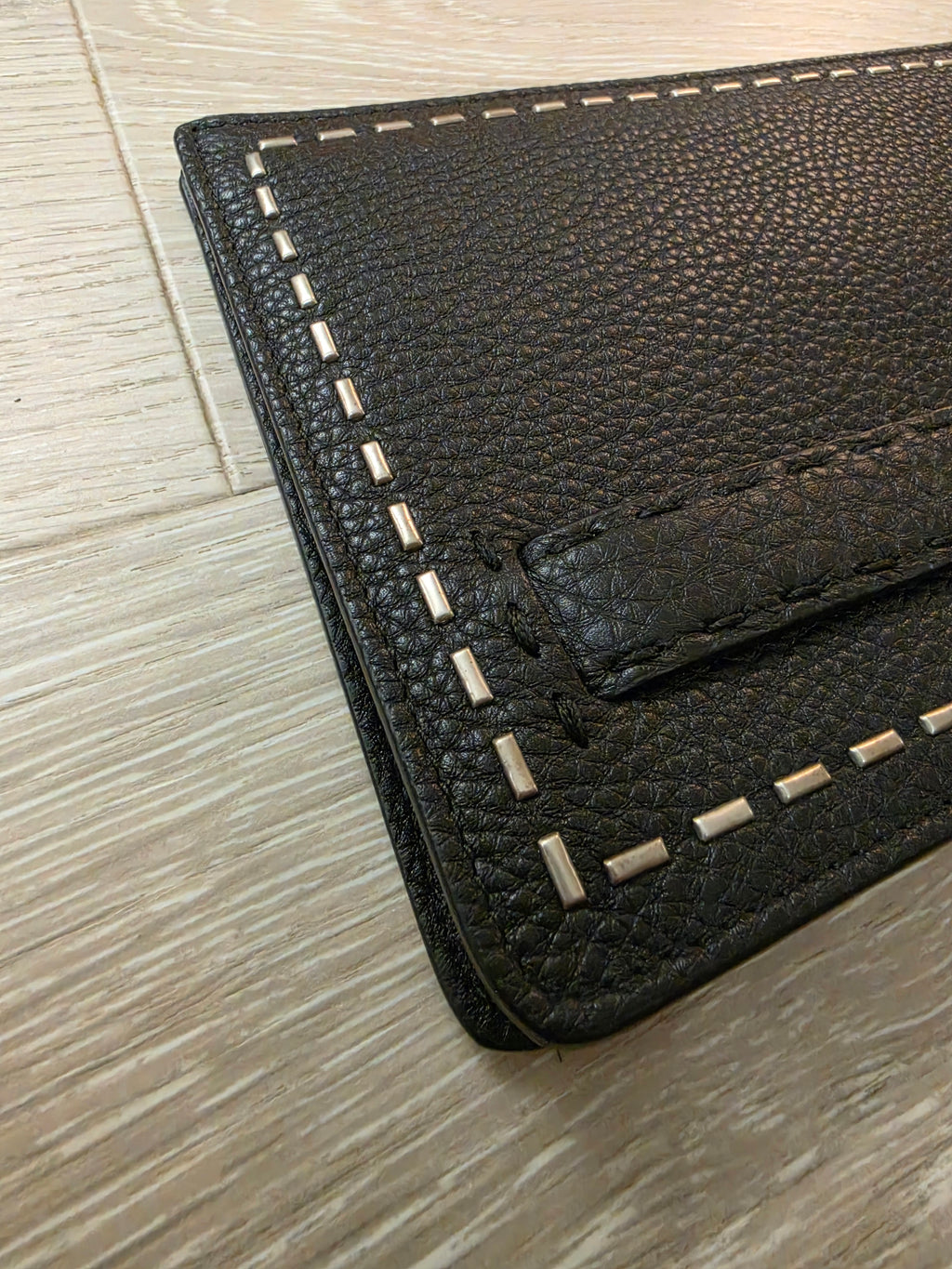 FENDI Brand New Selleria Leather Clutch Bag Logo Unused