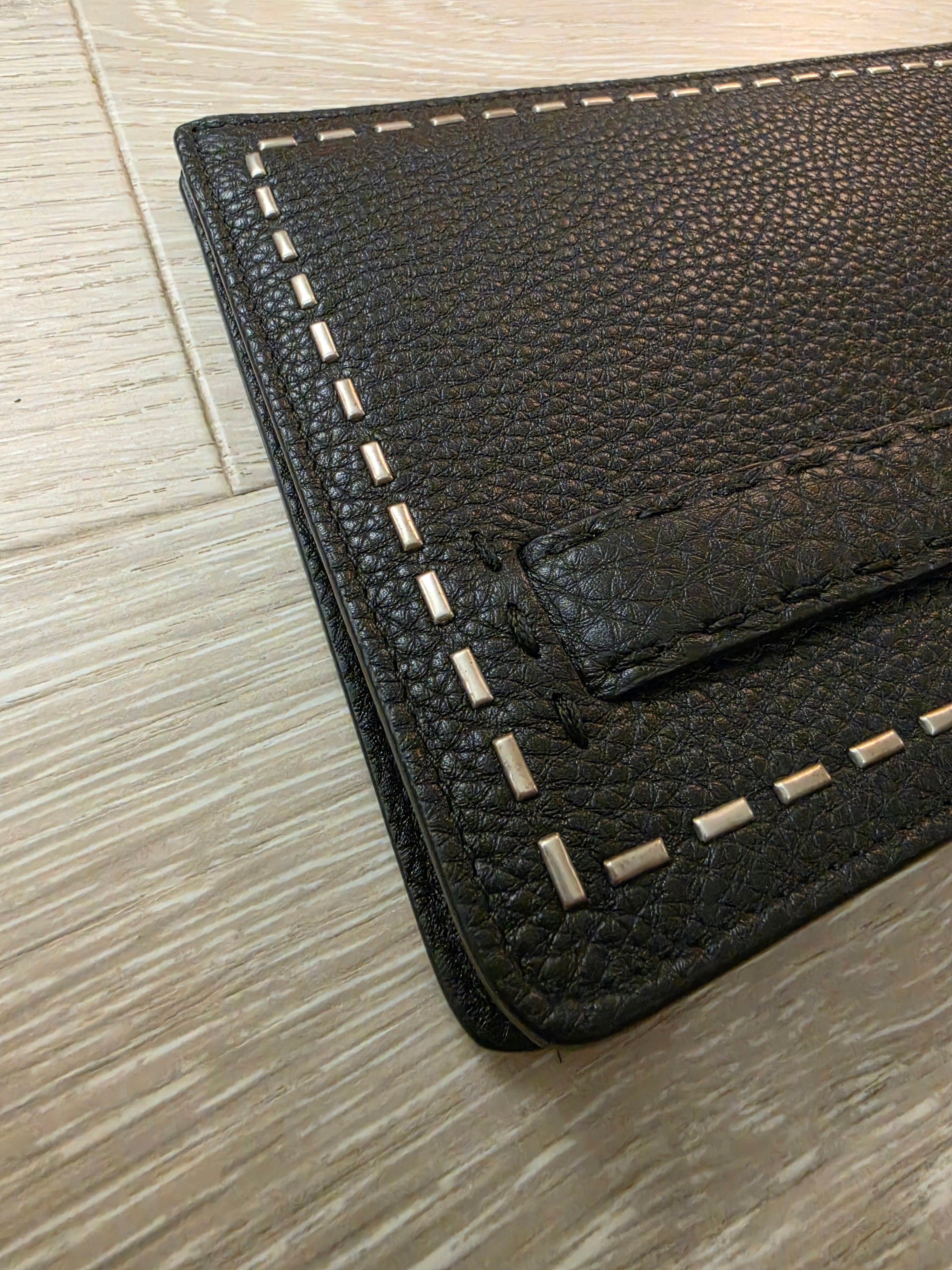 FENDI Brand New Selleria Leather Clutch Bag Logo Unused