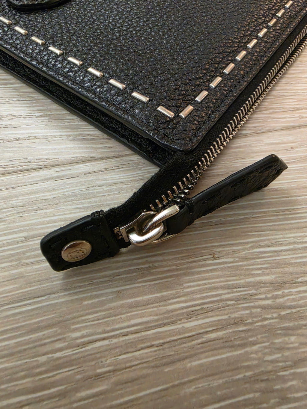 FENDI Brand New Selleria Leather Clutch Bag Logo Unused
