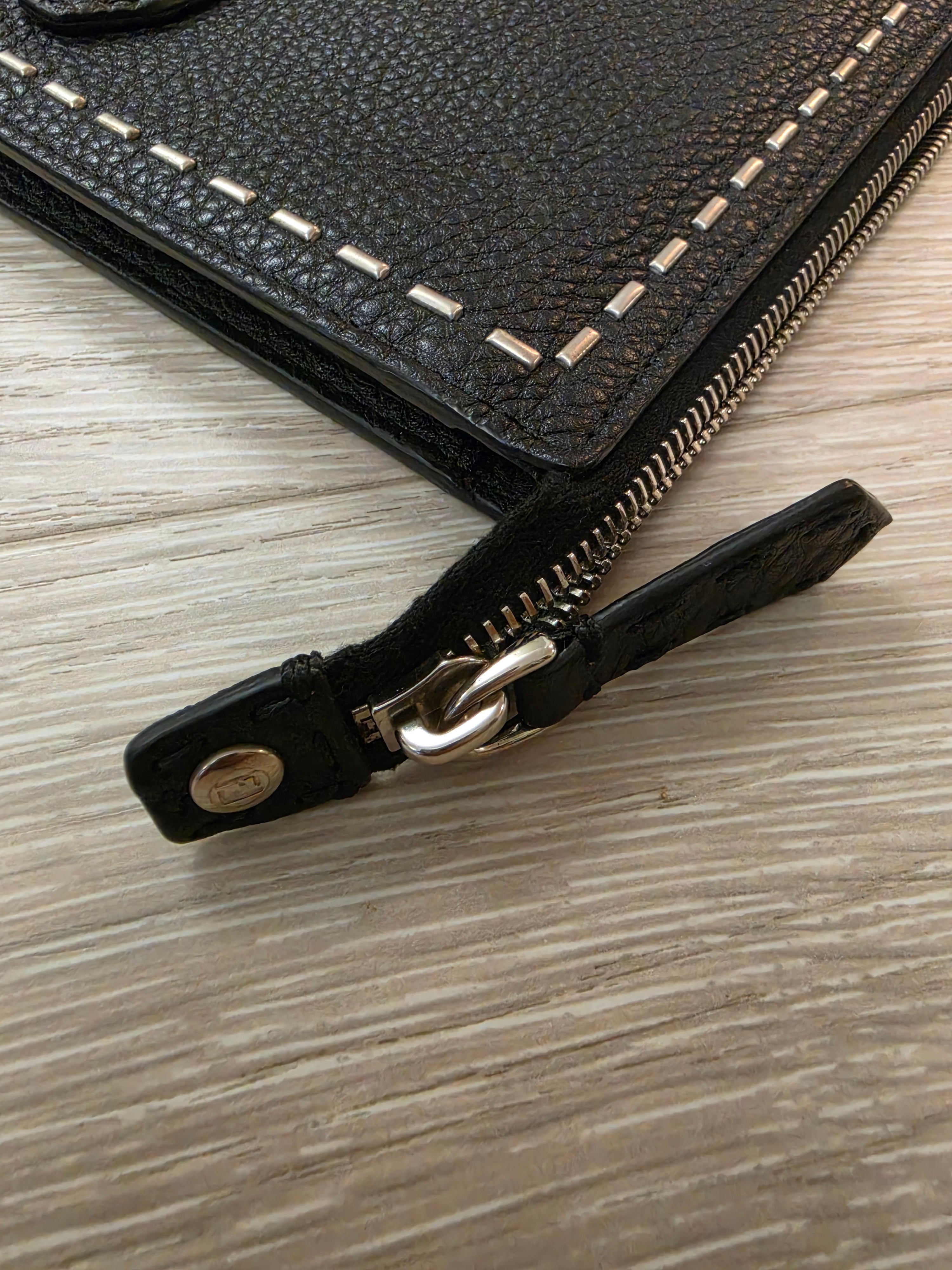 FENDI Brand New Selleria Leather Clutch Bag Logo Unused