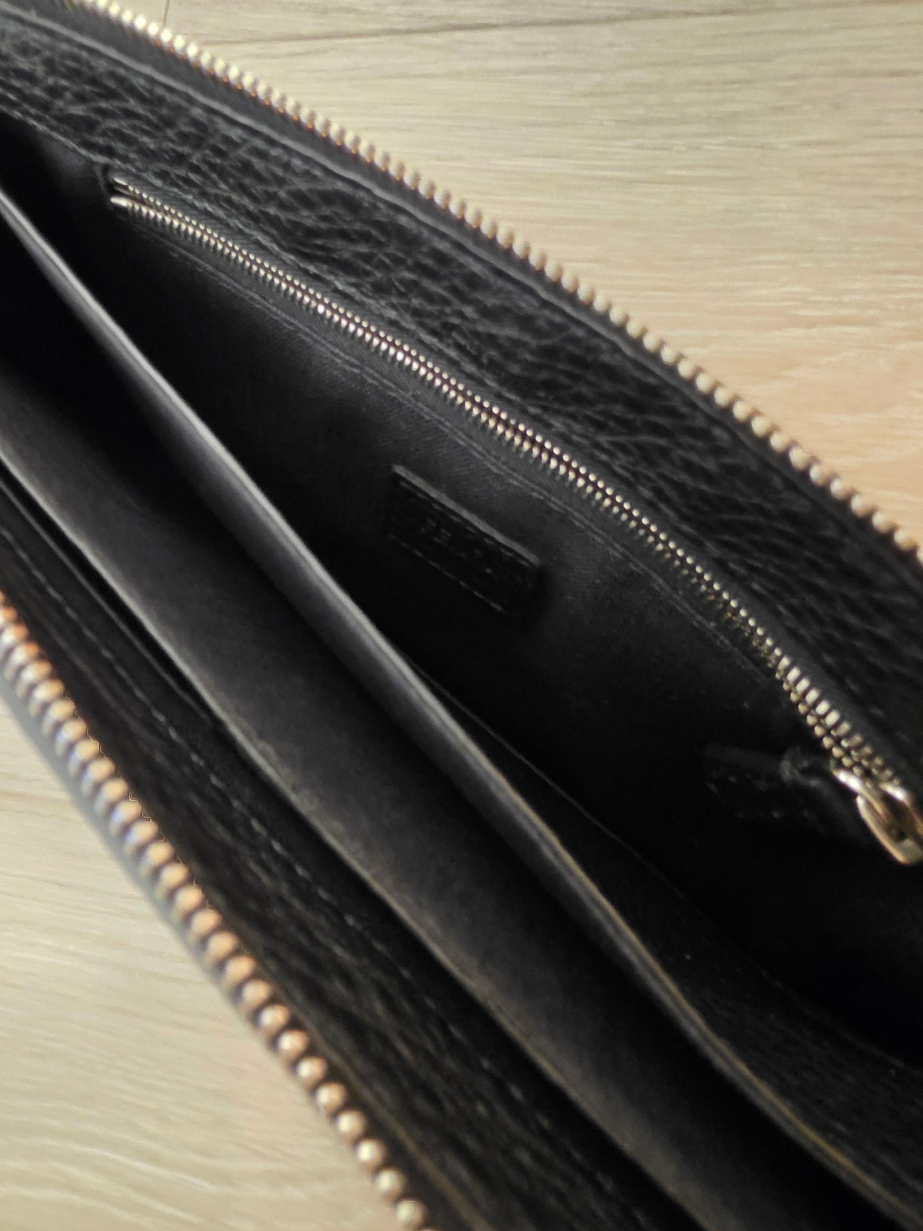 FENDI Brand New Selleria Leather Clutch Bag Logo Unused