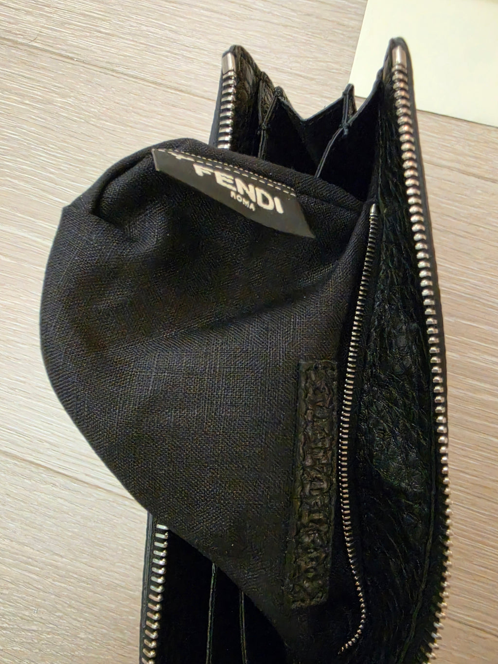 FENDI Brand New Selleria Leather Clutch Bag Logo Unused