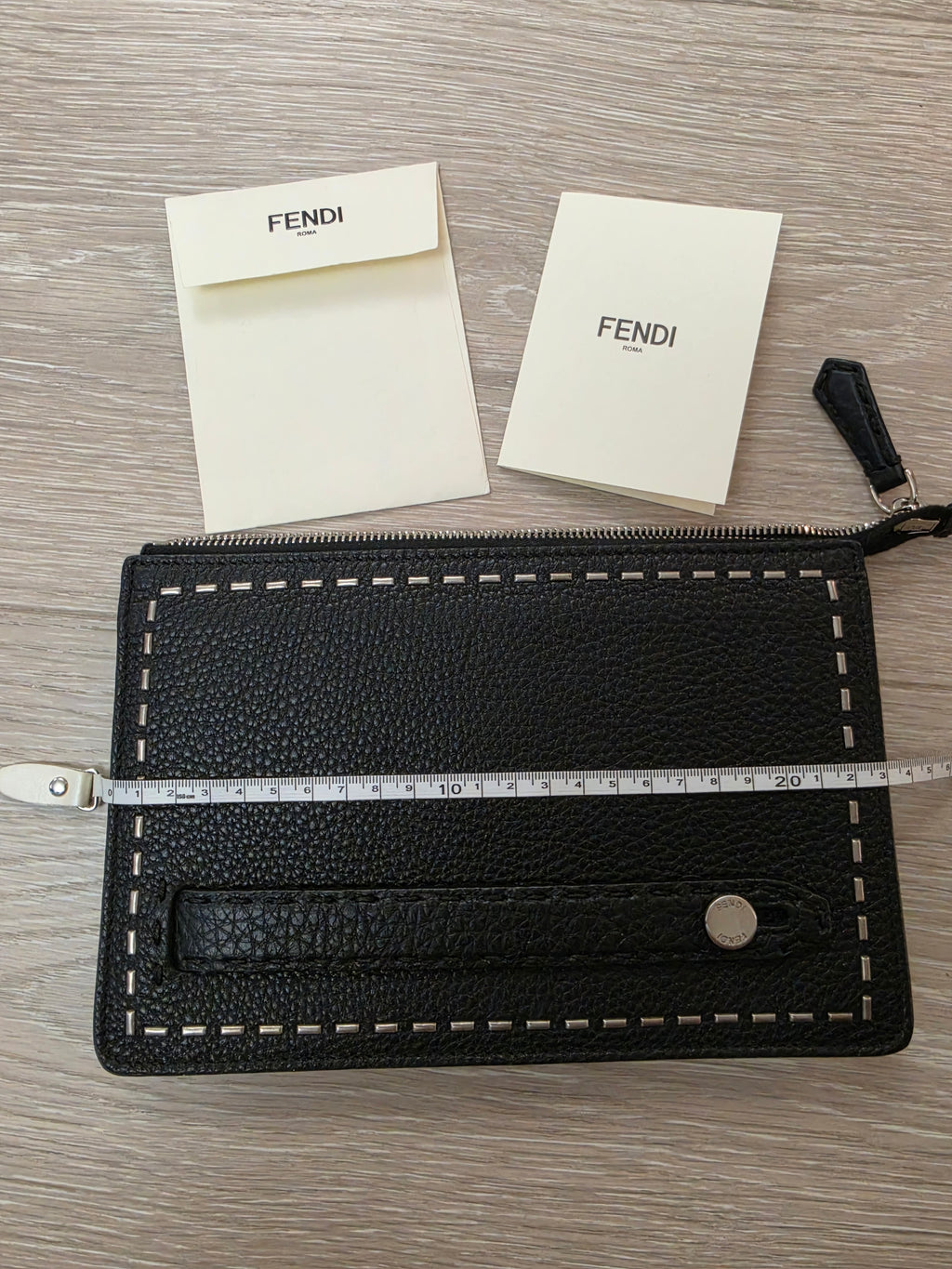 FENDI Brand New Selleria Leather Clutch Bag Logo Unused