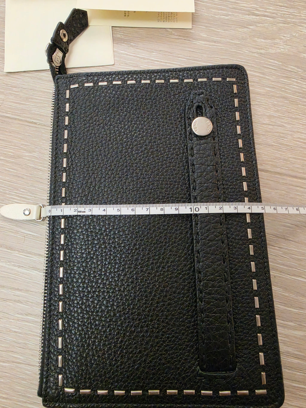 FENDI Brand New Selleria Leather Clutch Bag Logo Unused