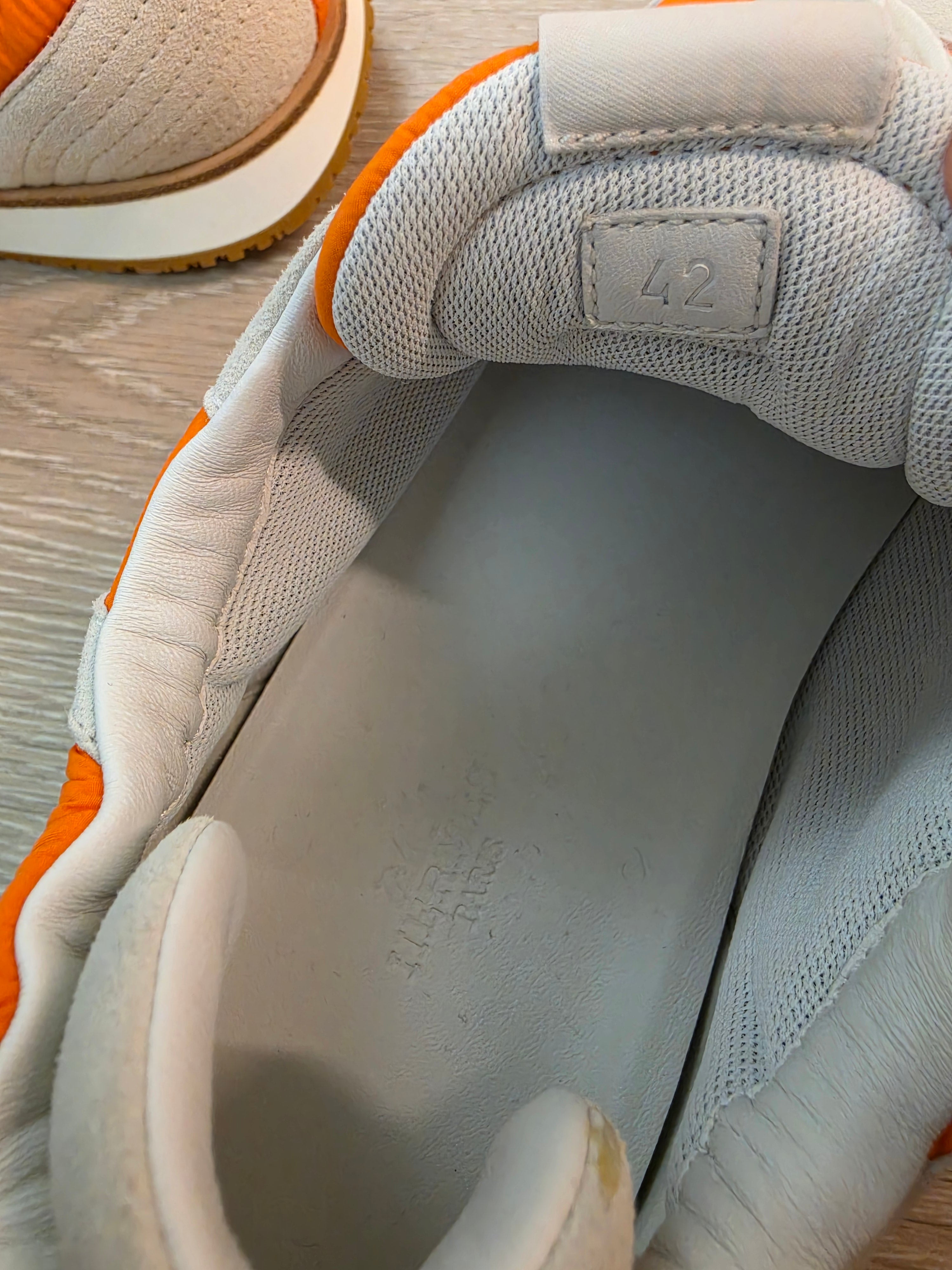 Hermes Jet Sneakers Orange And White Mens Size 42 New