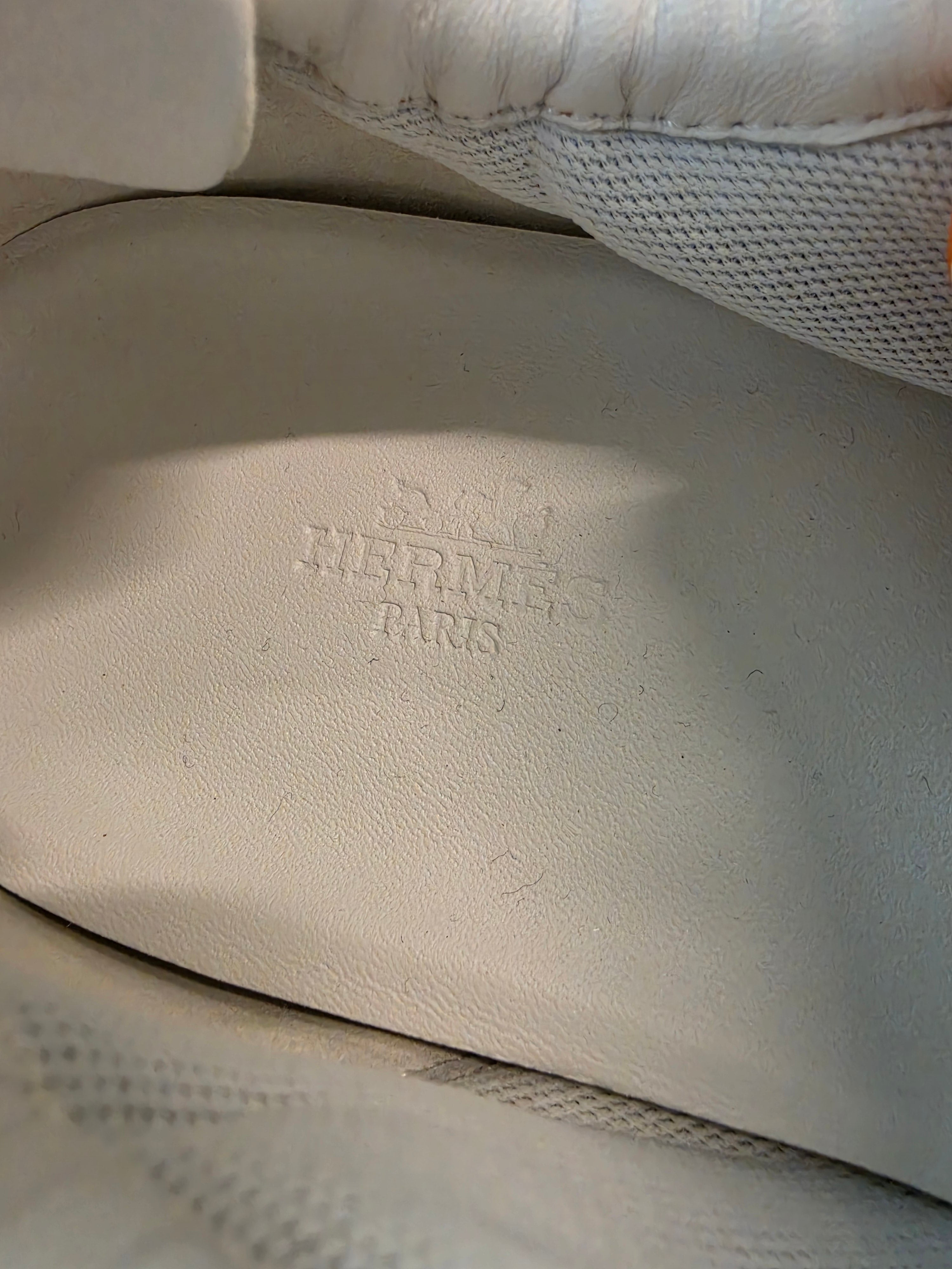 Hermes Jet Sneakers Orange And White Mens Size 42 New