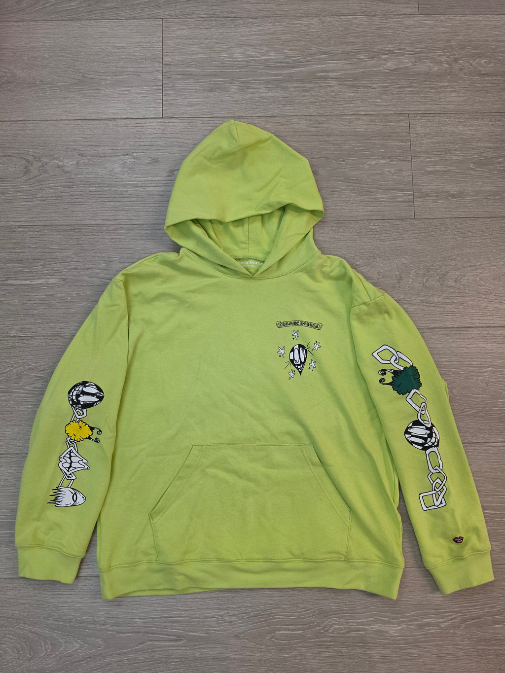 Chrome Hearts Matty Boy Chain Game Hoodie Lime Green XXL