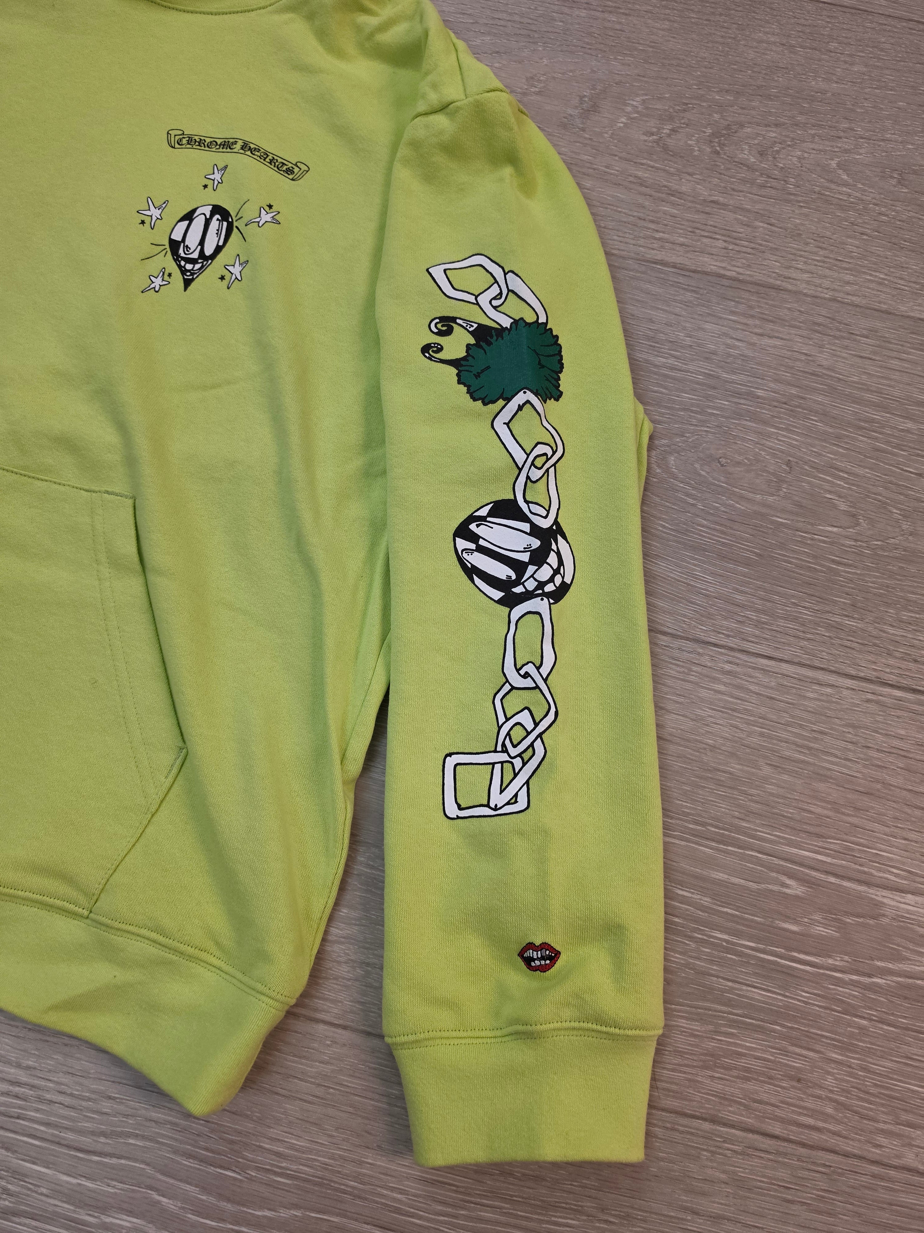 Chrome Hearts Matty Boy Chain Game Hoodie Lime Green XXL