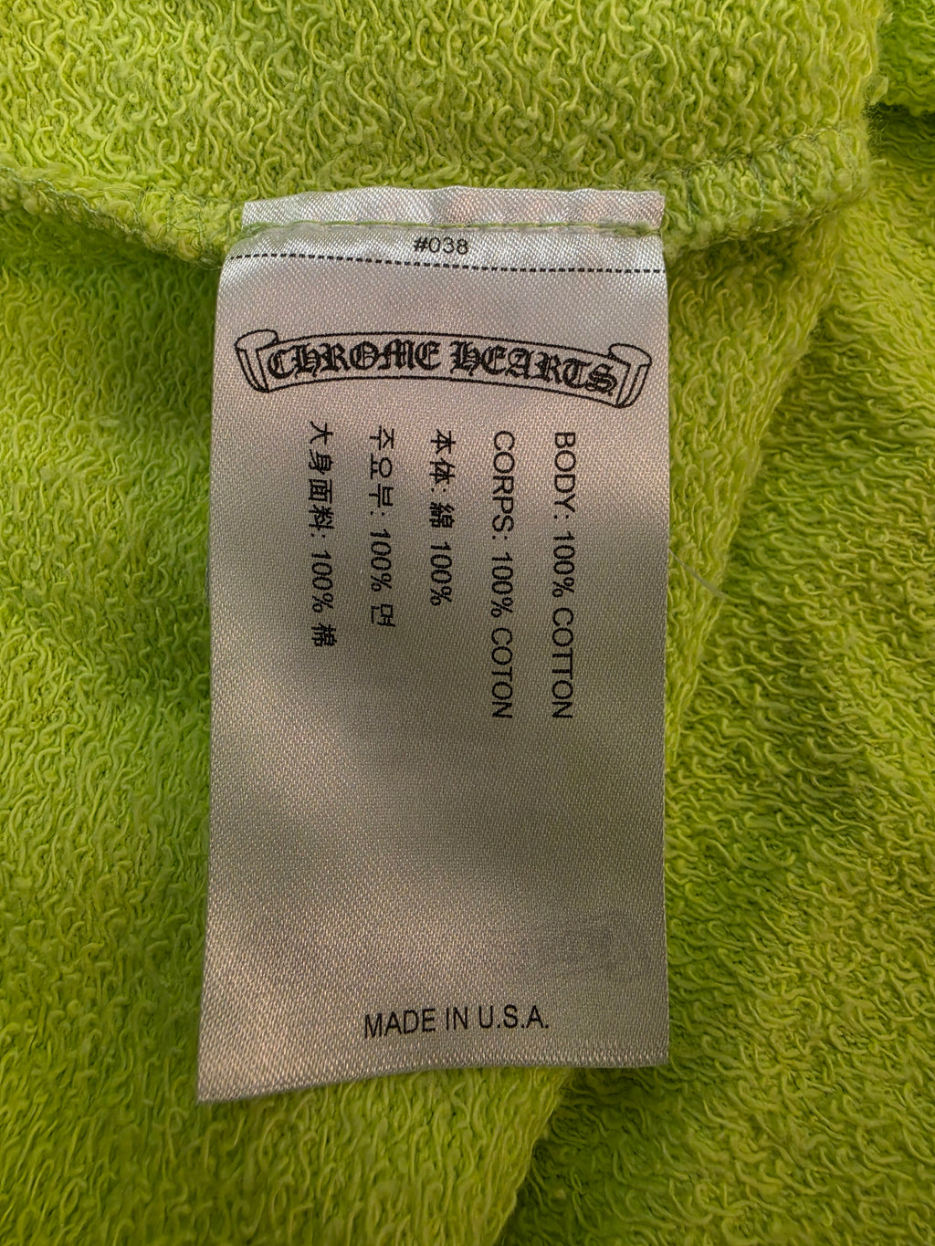 Chrome Hearts Matty Boy Chain Game Hoodie Lime Green XXL