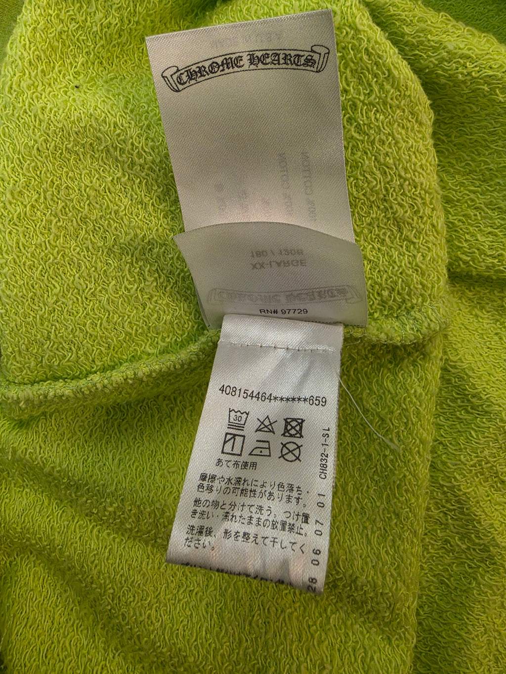 Chrome Hearts Matty Boy Chain Game Hoodie Lime Green XXL